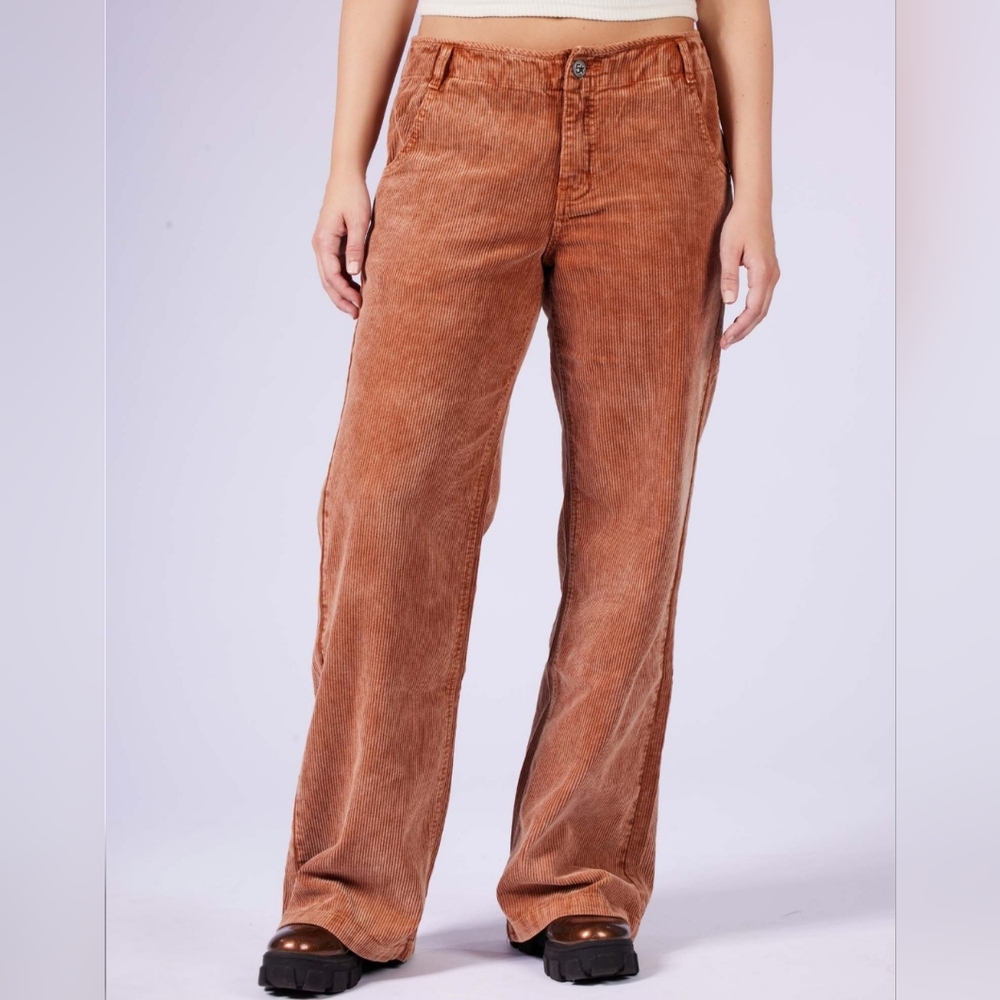Cotton On Brown Tan Corduroy Baggy Boyfriend Wide Loose Leg Pants